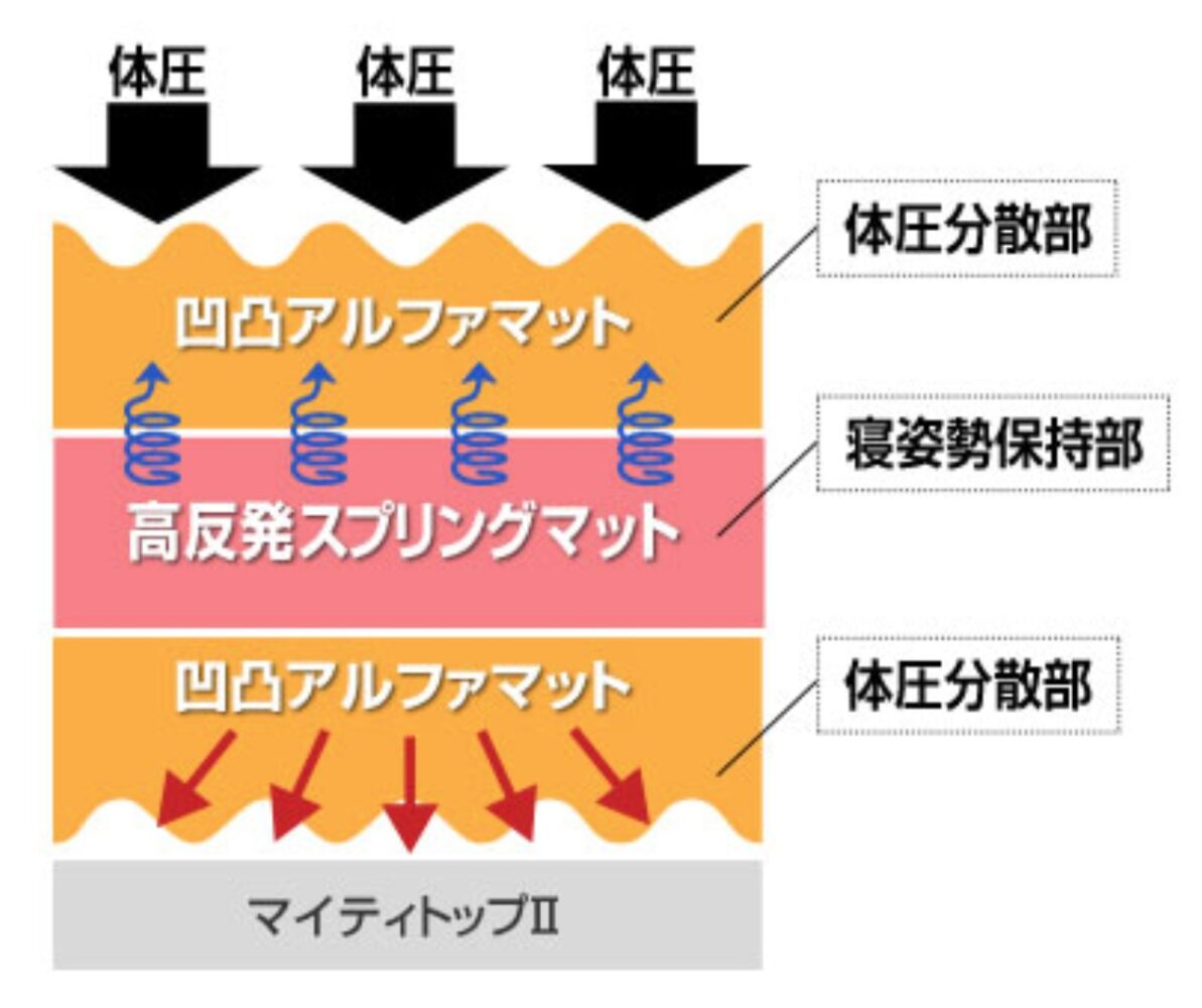 雲のやすらぎは腰痛対策の構造