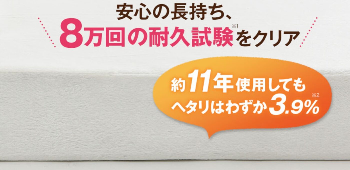 モットンのマットレスはへたりにくい