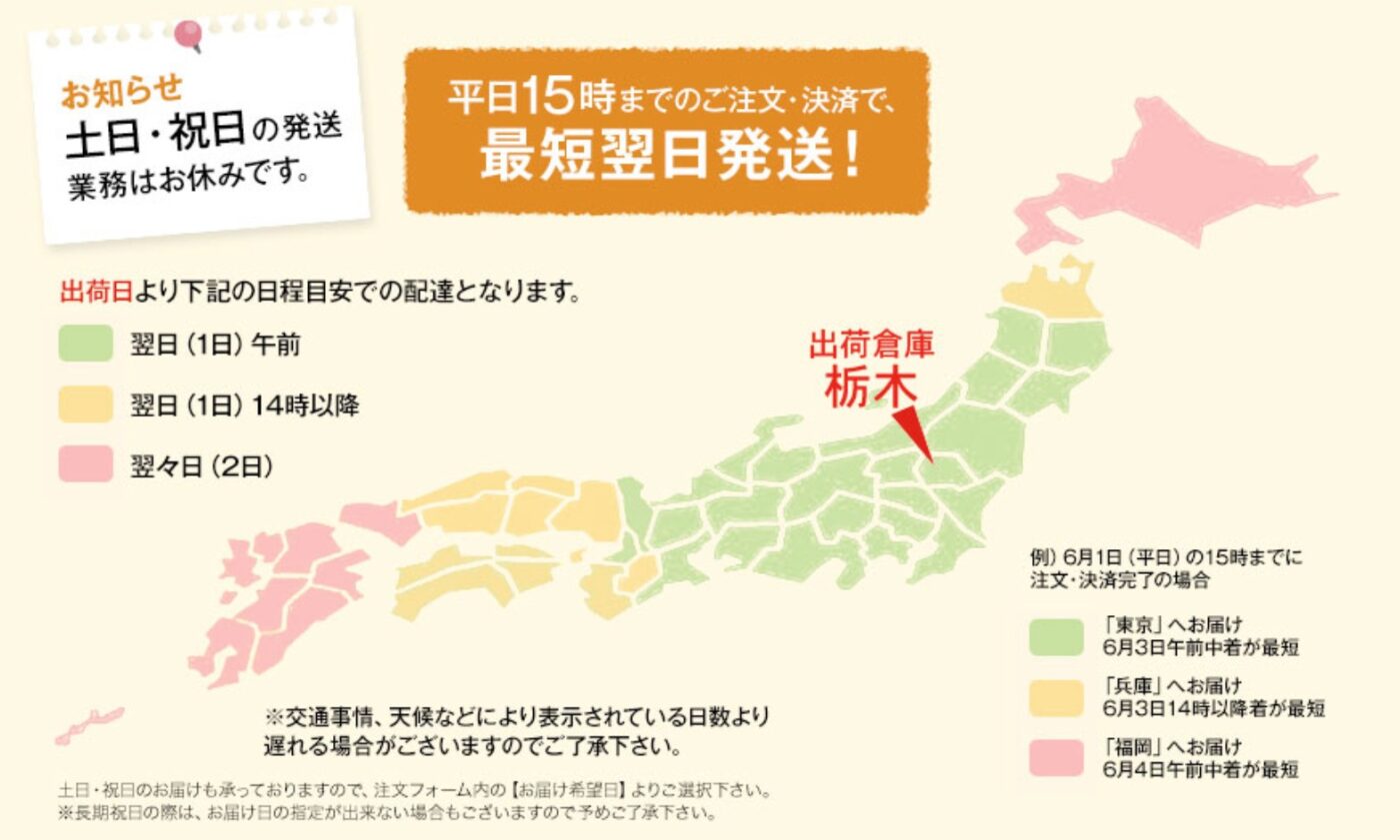 モットンの出荷倉庫は栃木