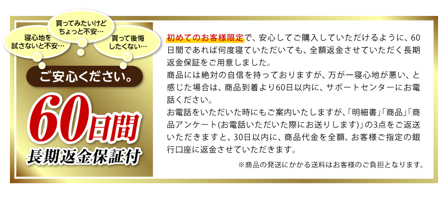 13層やすらぎマットレスの返金保証