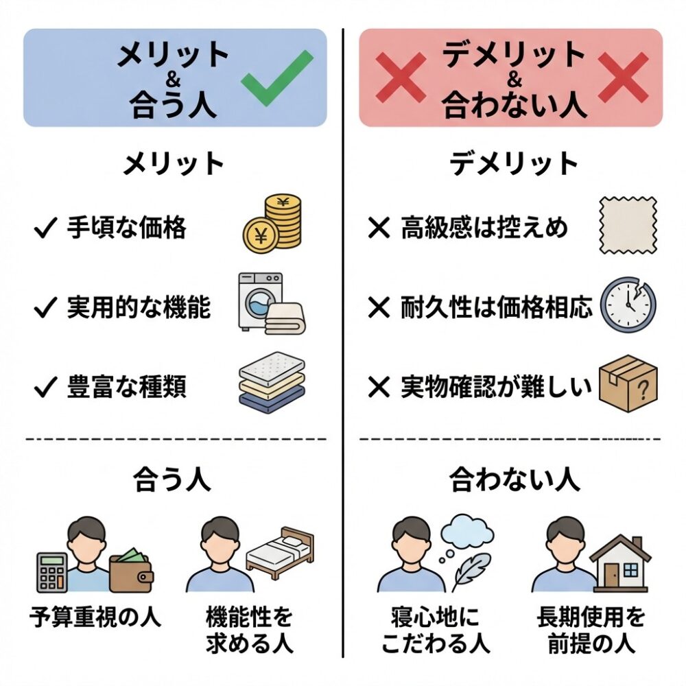 タンスのゲンのメリット・デメリットの解説図