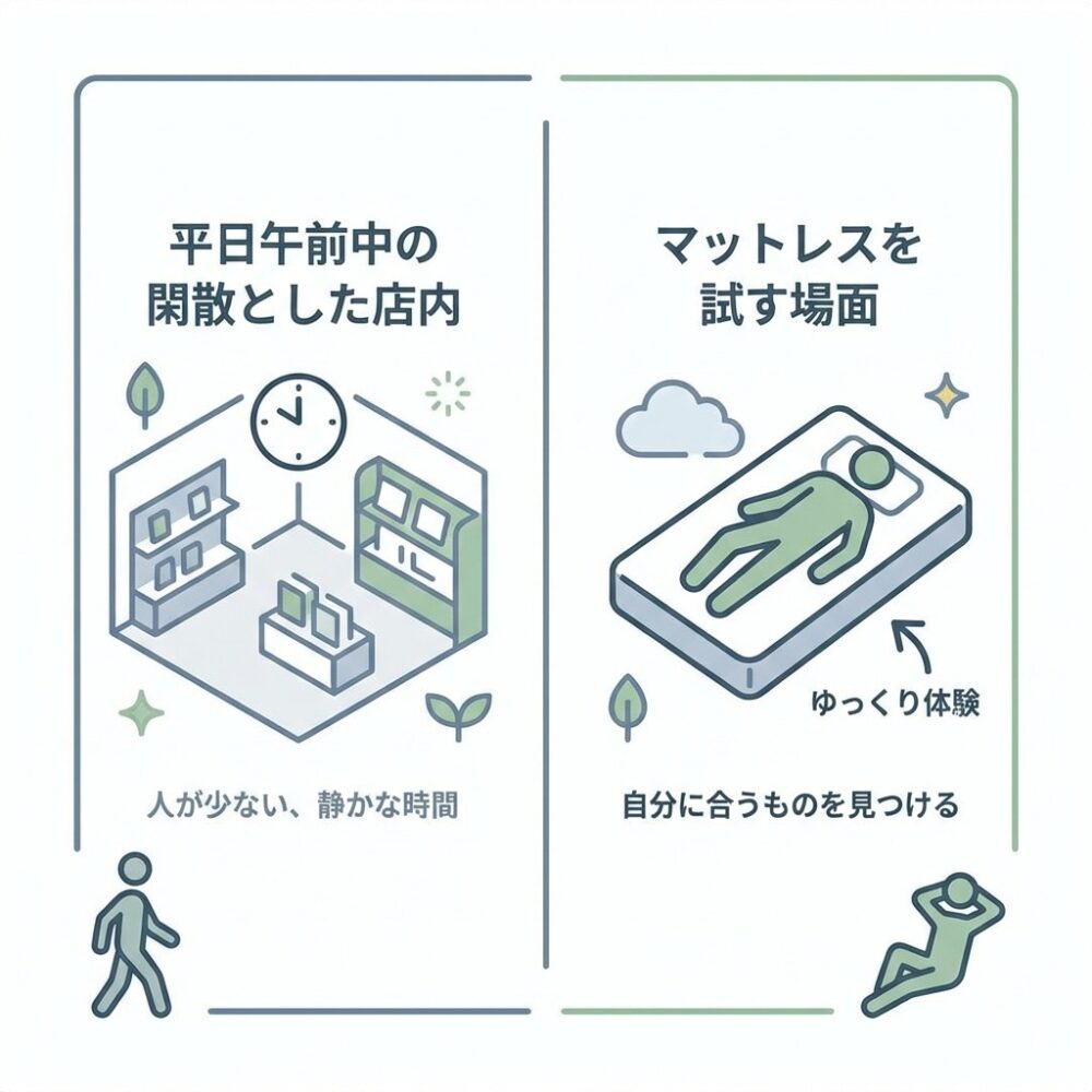 混雑しにくい時間帯・体験時間セクションの解説図