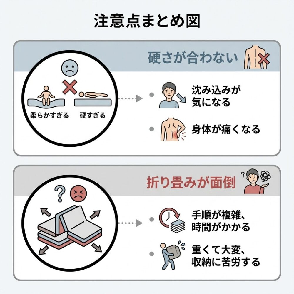 エアツリーマットレスの悪い口コミ・悪評の解説図