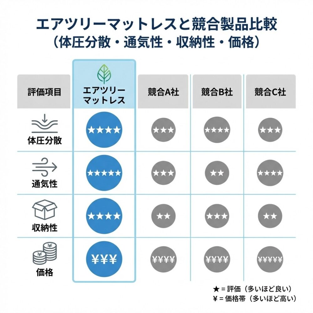 他ブランドとの比較の解説図