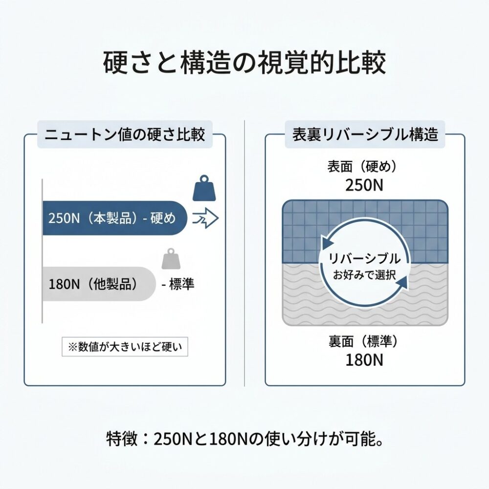 「硬さへの満足を示す口コミ」h3セクションの解説図