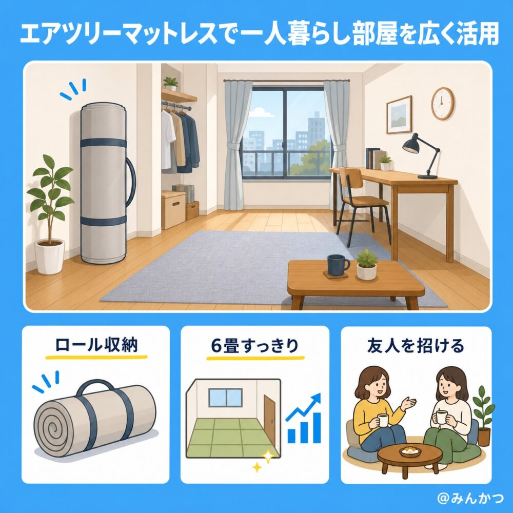 部屋を広く使えるという評価