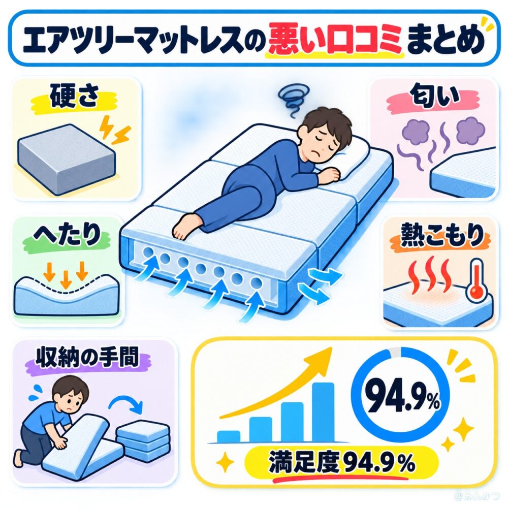 エアツリーマットレスの悪い口コミ・悪評
