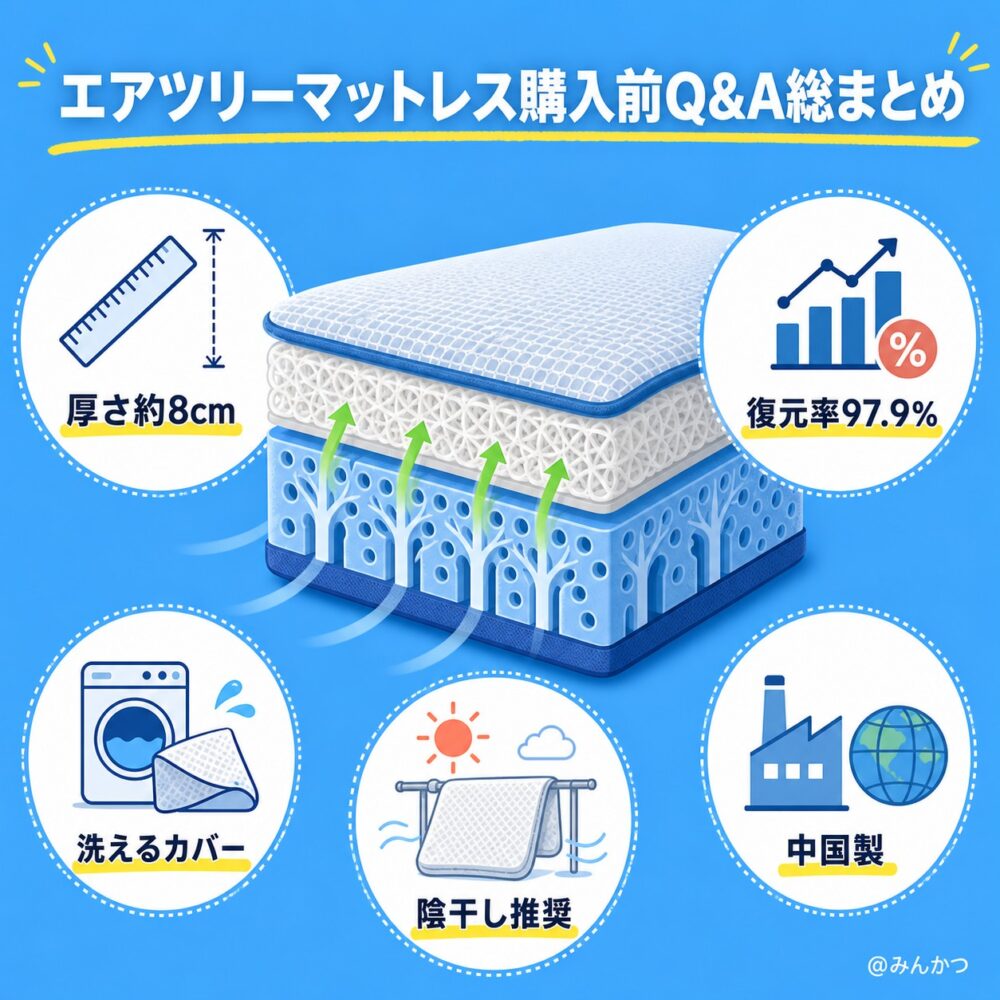 エアツリーマットレス購入前によくある質問