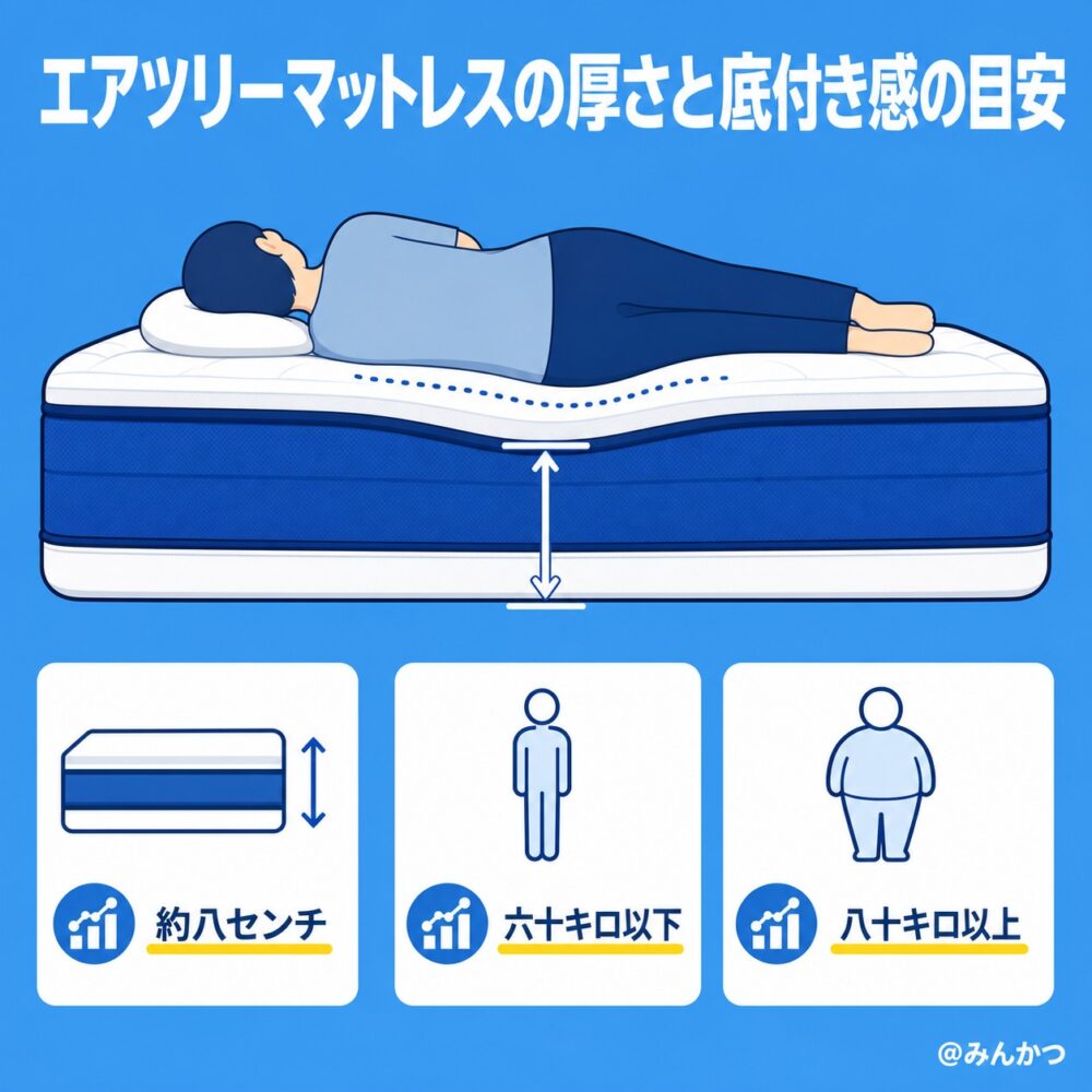 厚さは何cm？底付き感ある？