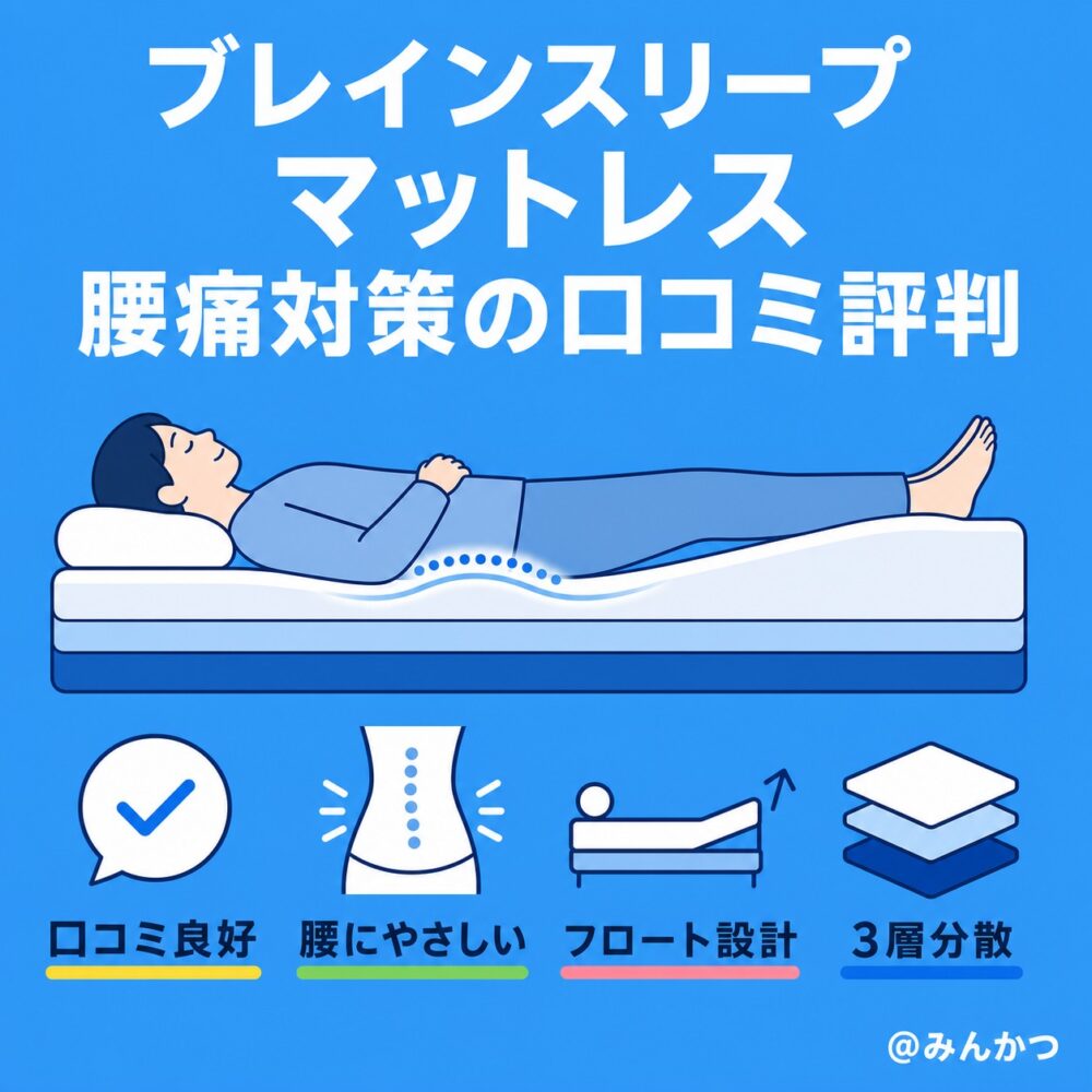 腰痛対策に関するブレインスリープマットレスの口コミ評判