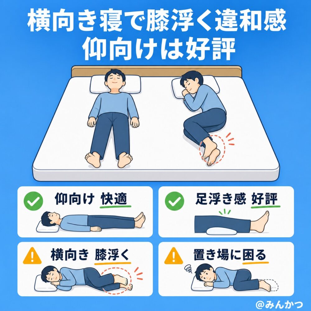 悪い口コミ:横向きに寝づらい