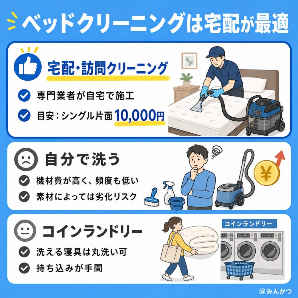 ベッドクリーニング方法の種類