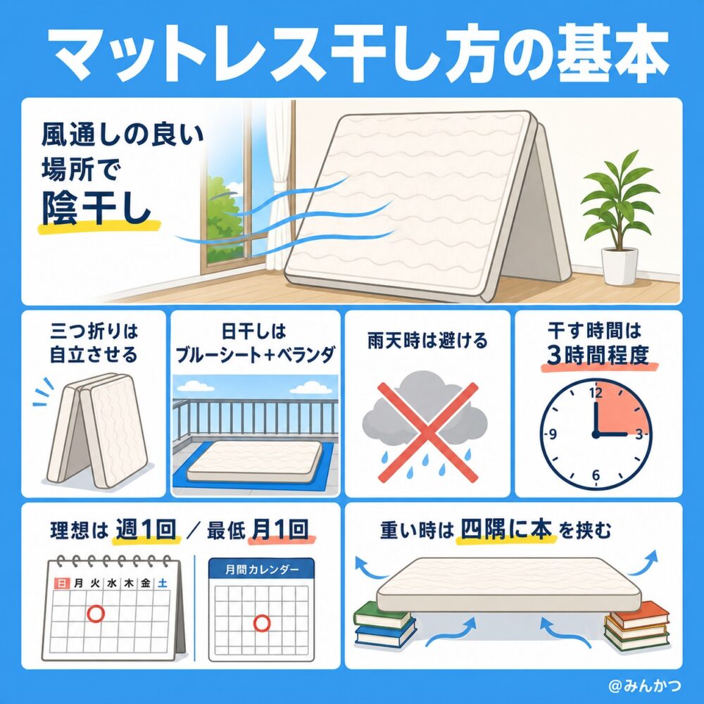 マットレスの干し方
