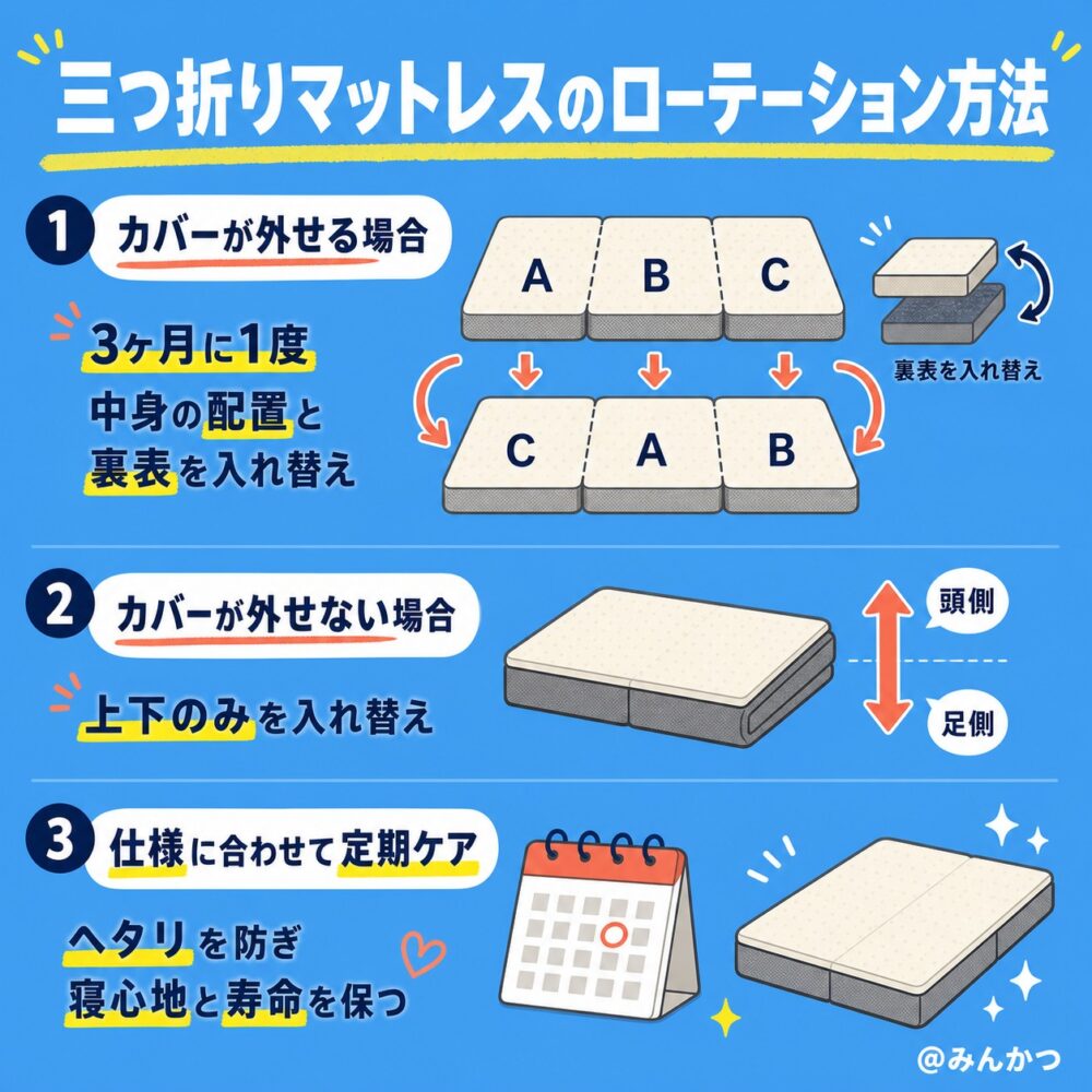 三つ折りマットレスの場合