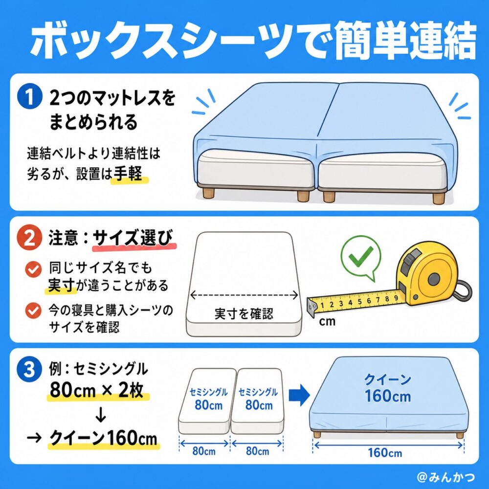②ボックスシーツでまとめる
