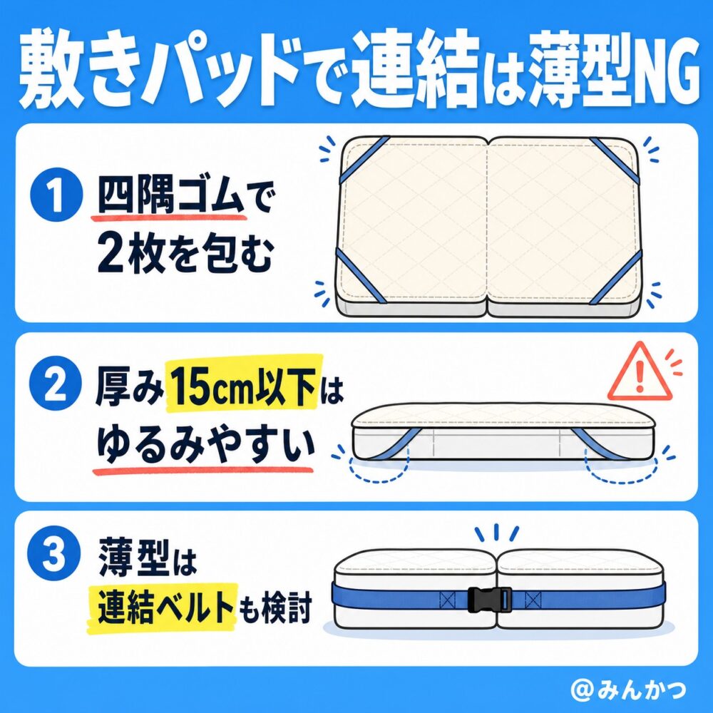 ③敷きパッドでまとめる