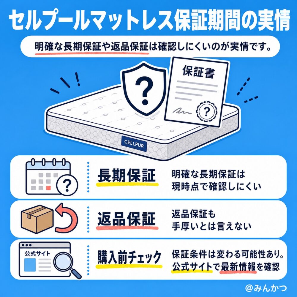 セルプールマットレスの保証期間はある?