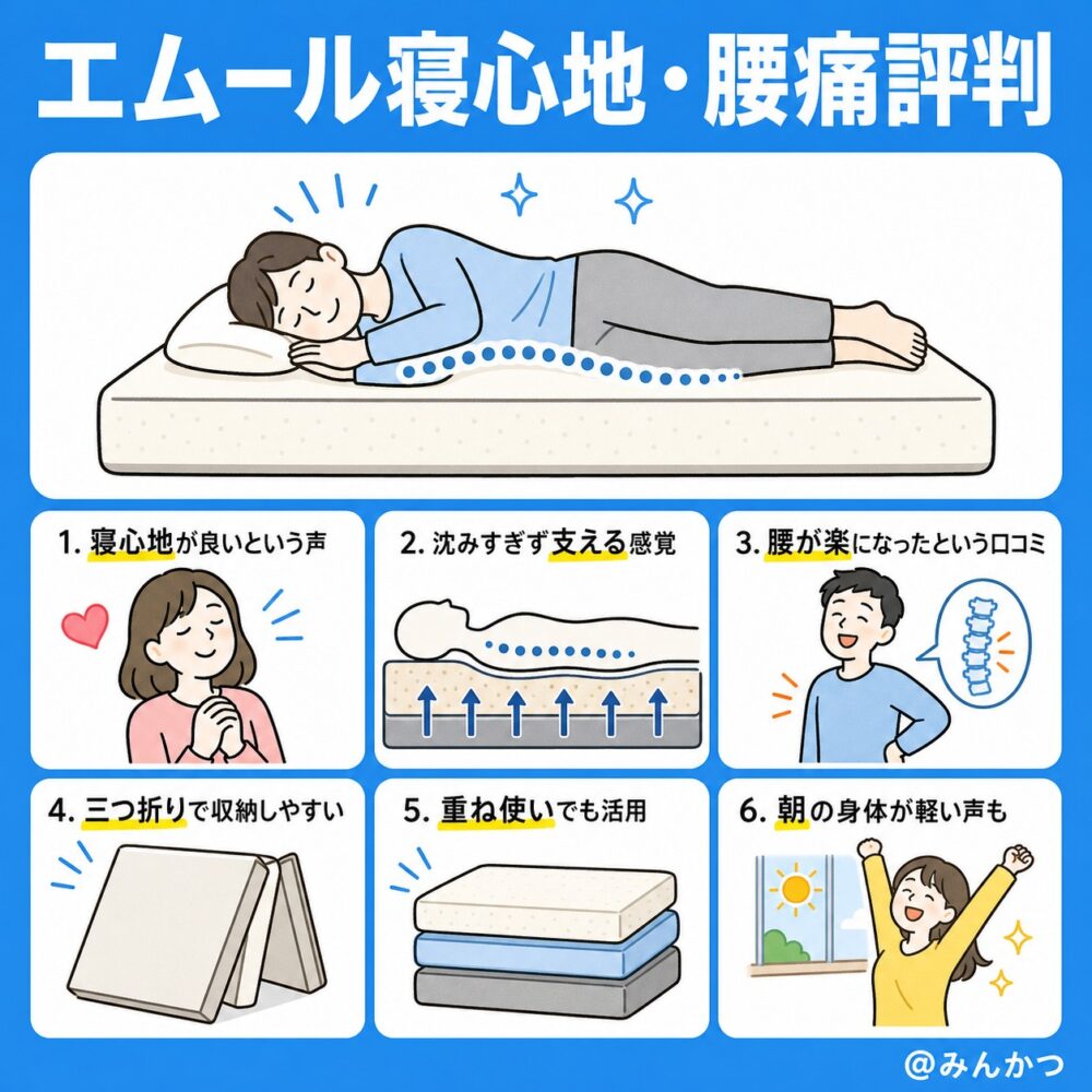 エムールマットレスの良い口コミ評判