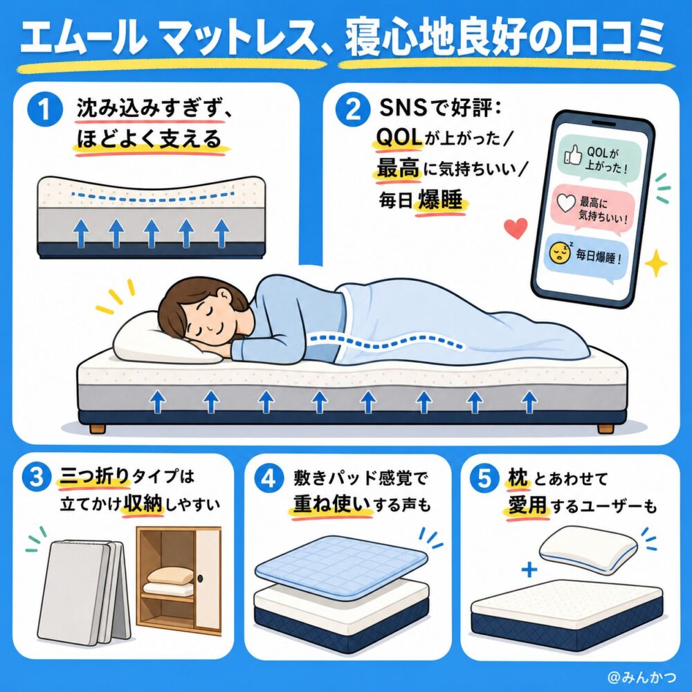 寝心地が良いという評価
