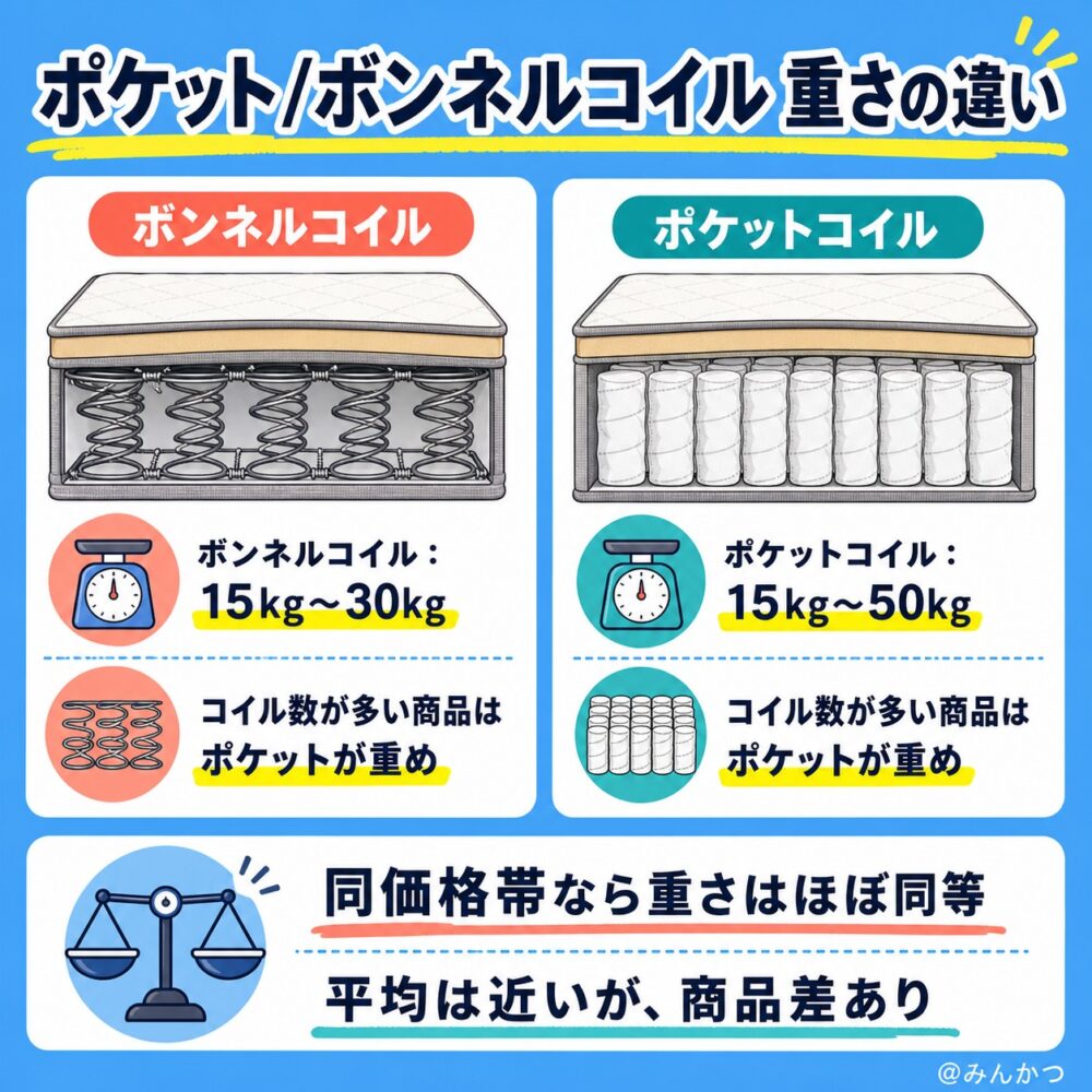 重さの違いを比較