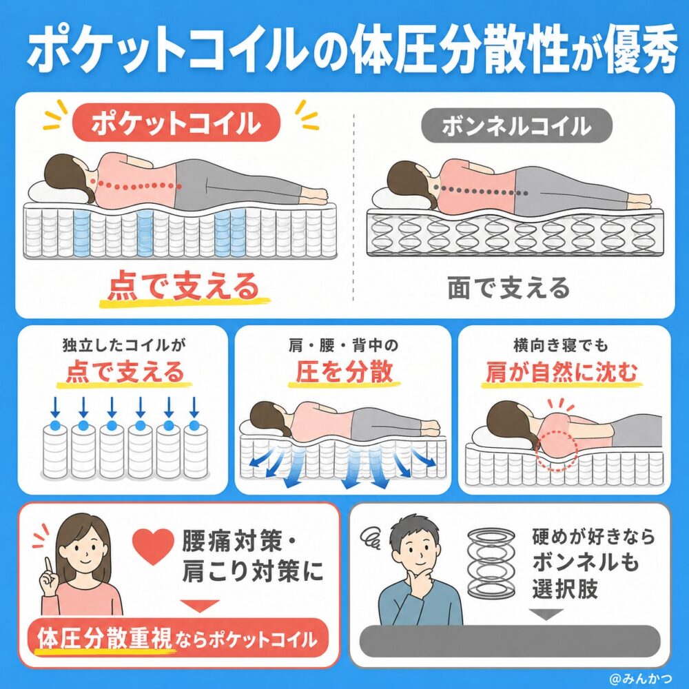 体圧分散性の違いを比較