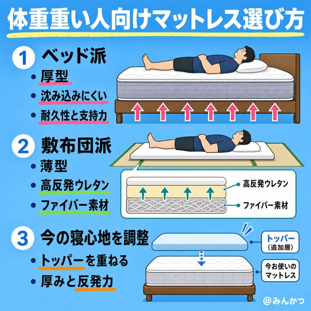 体重が重い人におすすめのマットレス