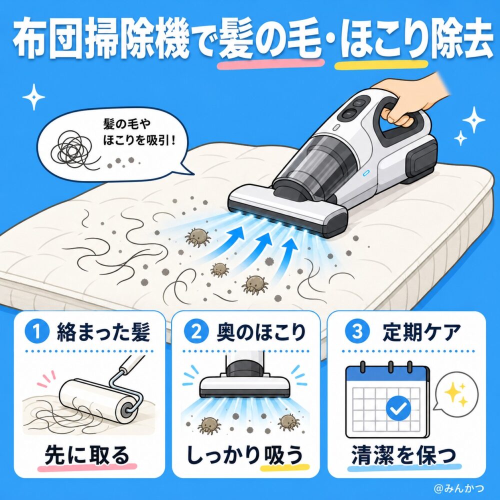 髪の毛・ほこり・ハウスダスト:布団掃除機・布団クリーナー