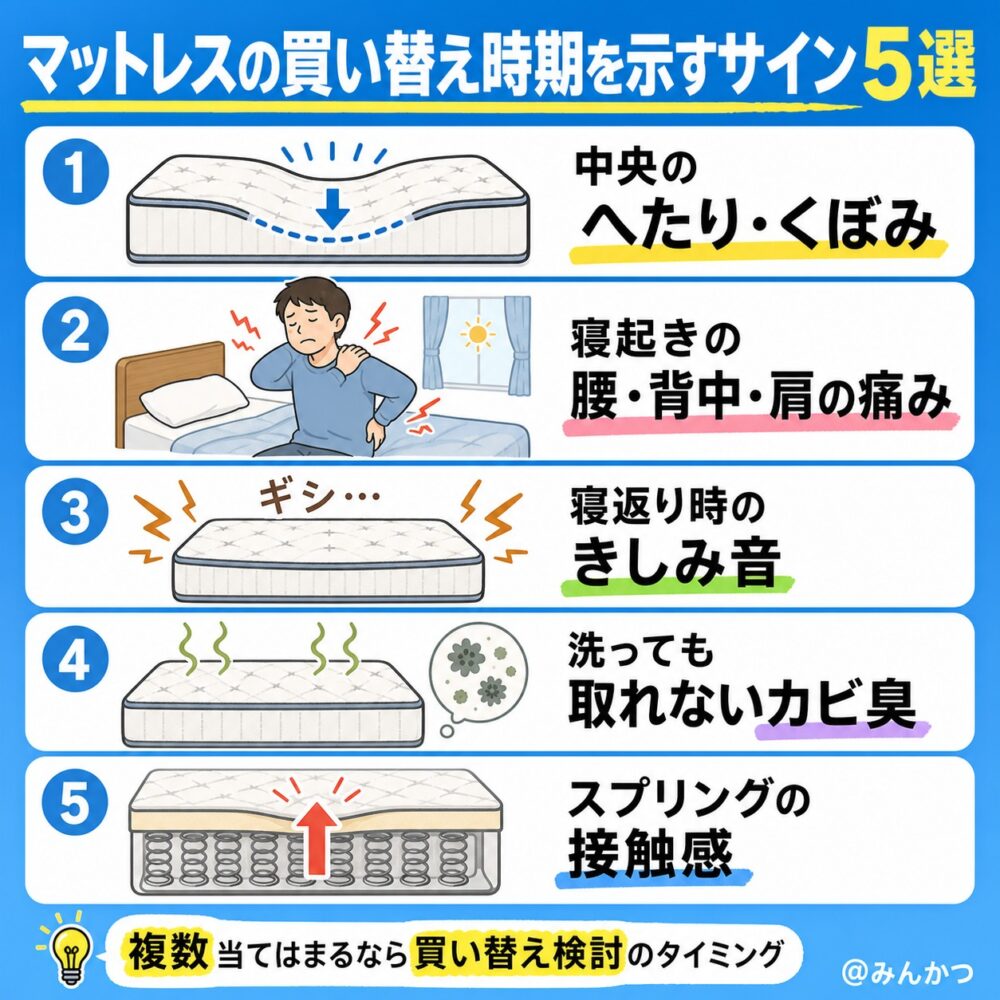 マットレスの買い替え時期・サイン