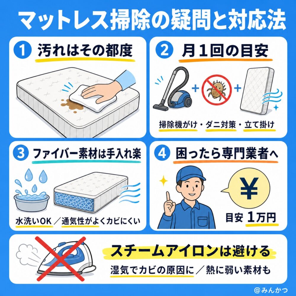 マットレスの掃除に関するよくある疑問