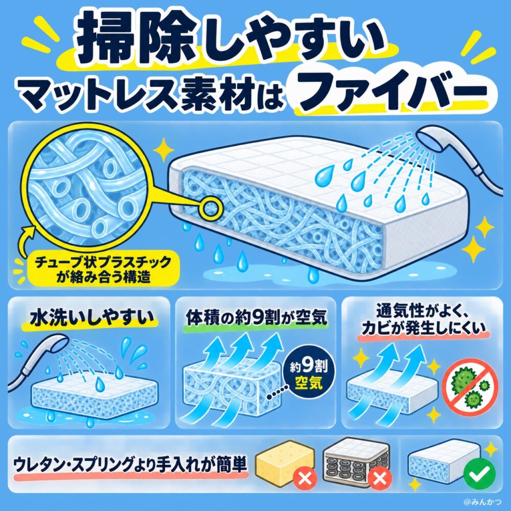 掃除しやすいマットレスの素材とは?