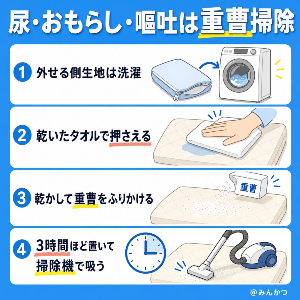 尿おもらし・嘔吐(ゲロ):重曹