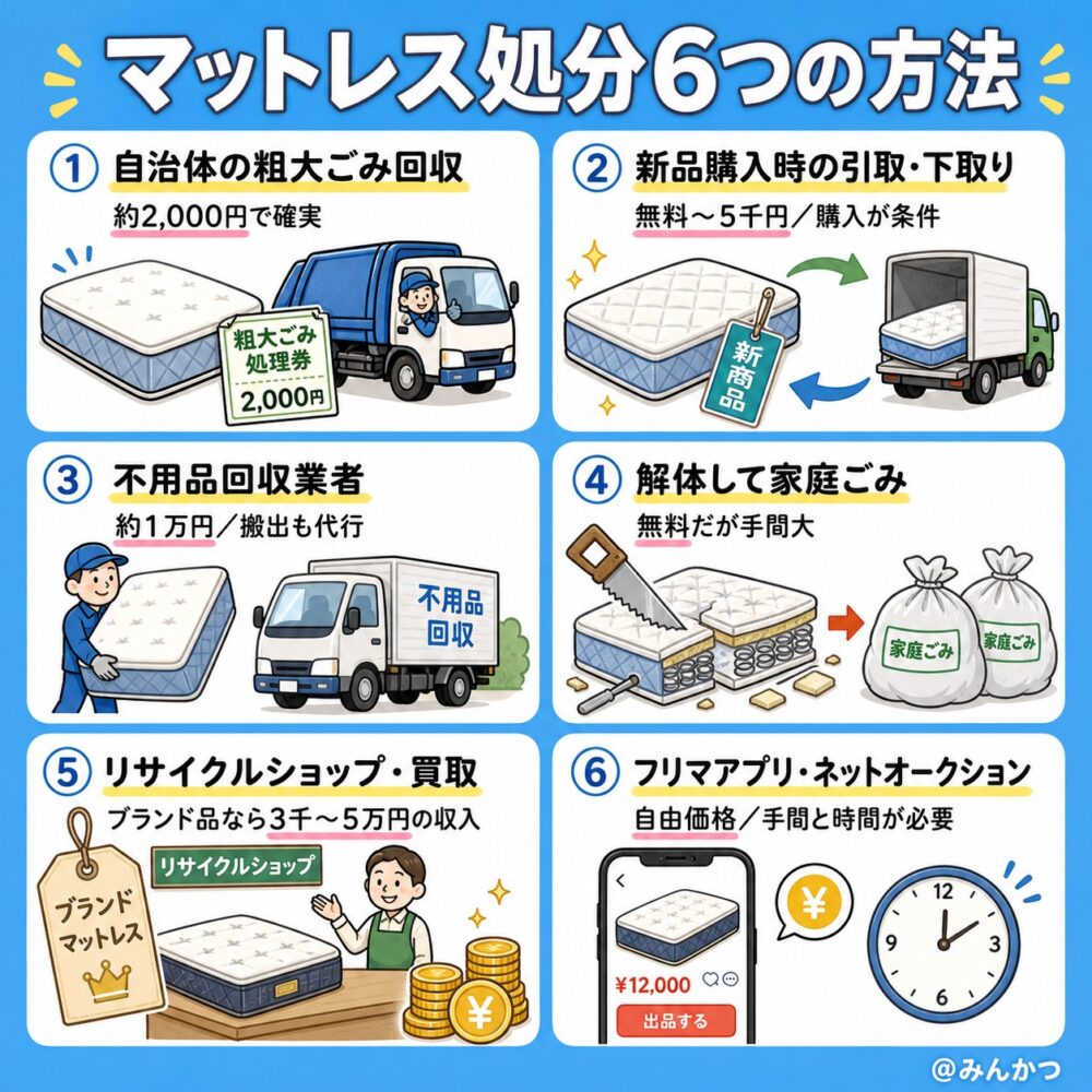 マットレスの処分方法6つ
