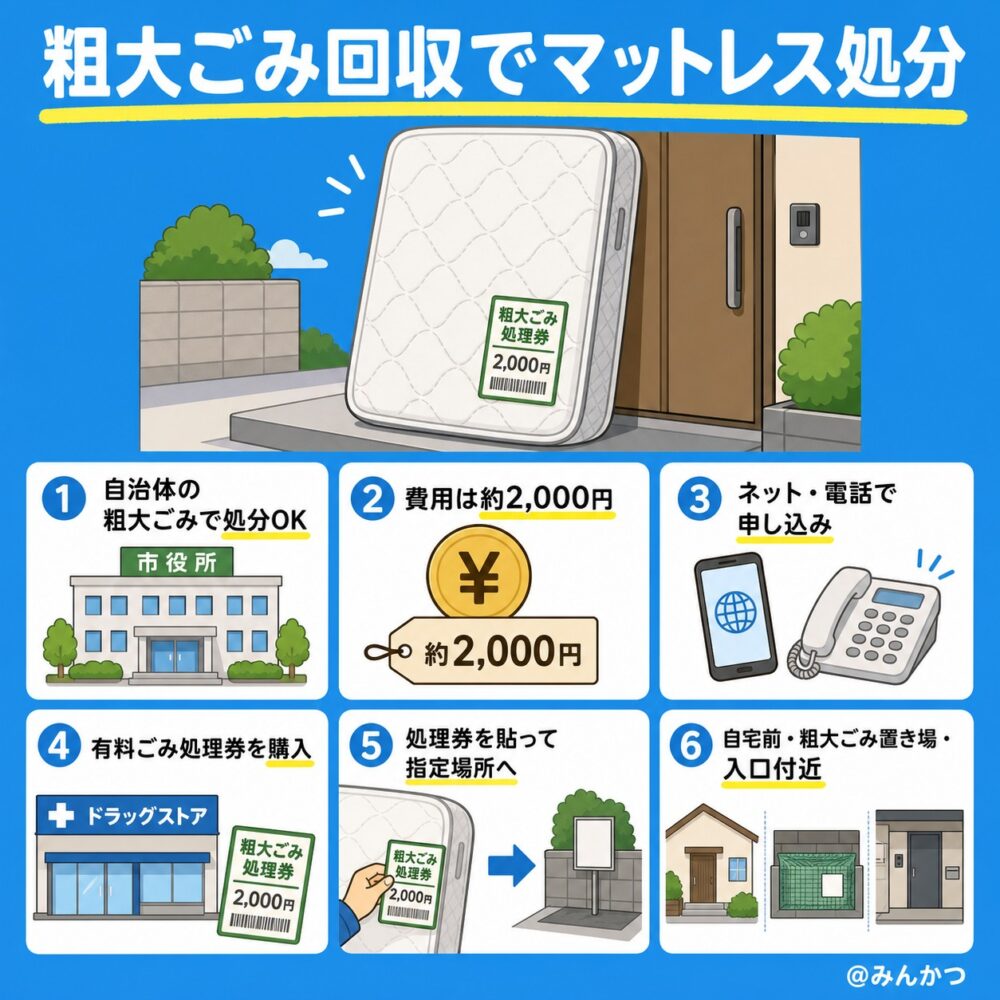 ①粗大ごみとして自治体に回収してもらう