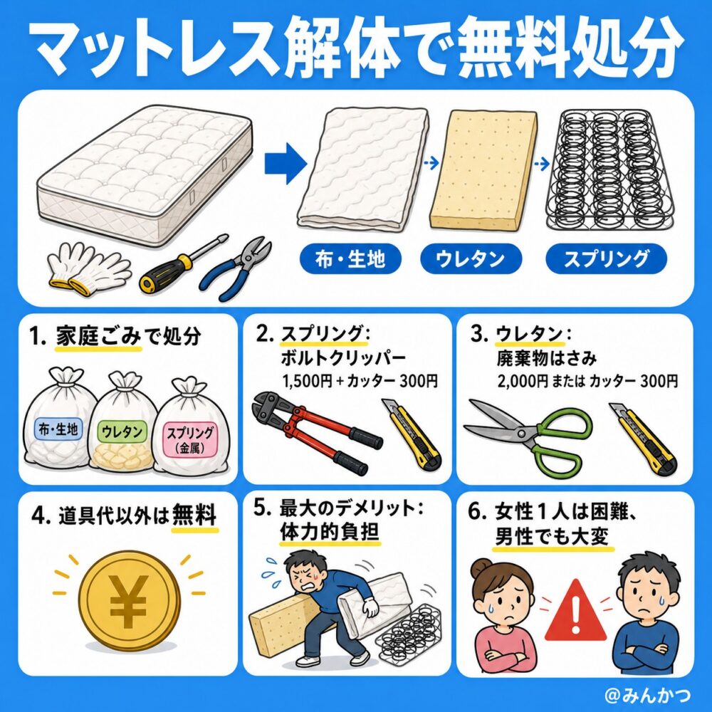 ④解体して家庭用ゴミに出す