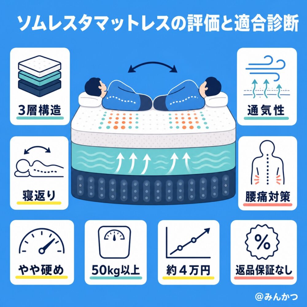 ソムレスタ マットレスのメリット・デメリット