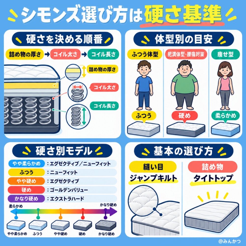選び方:自分に合った硬さを考える