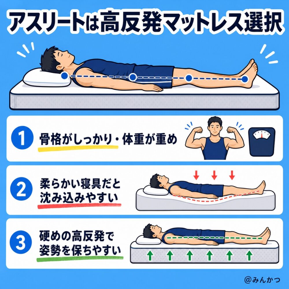 ①種類は硬めの高反発マットレス