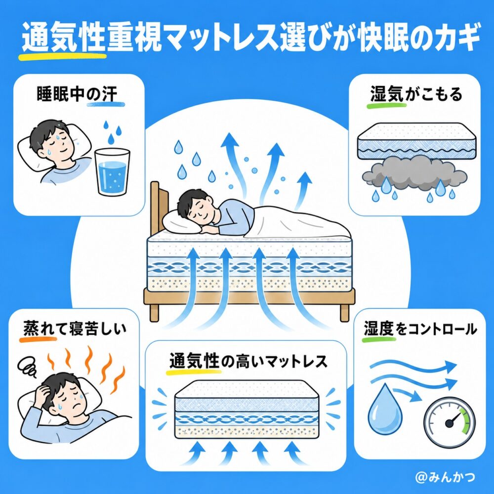③通気性が高いマットレス