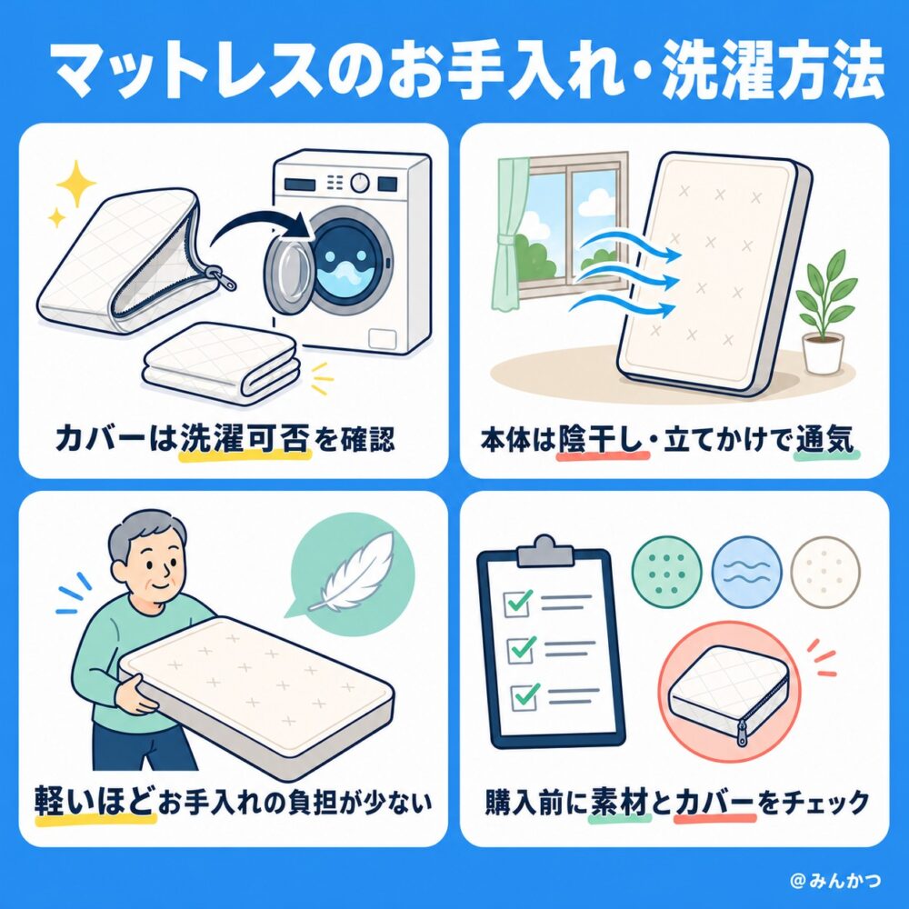 マットレスのお手入れ・洗濯方法