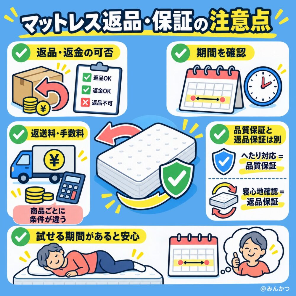 保証・返品・お試し期間について