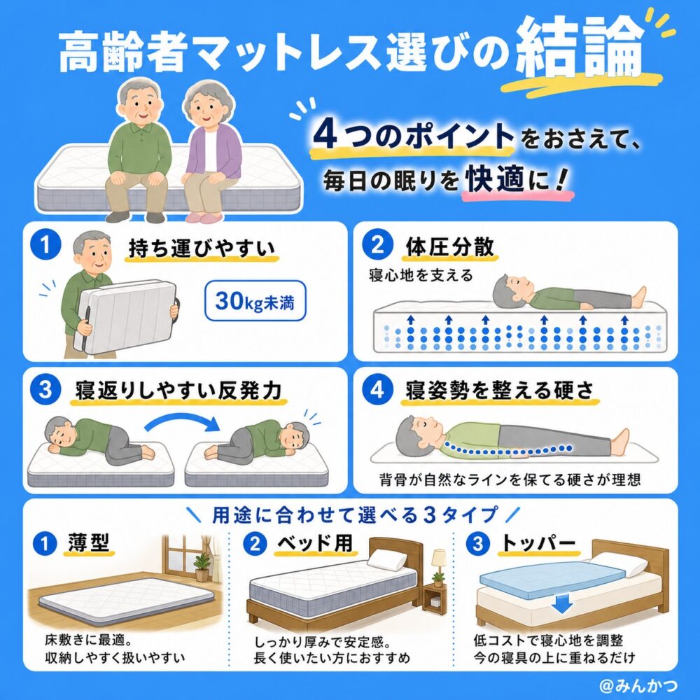 高齢者におすすめのマットレス