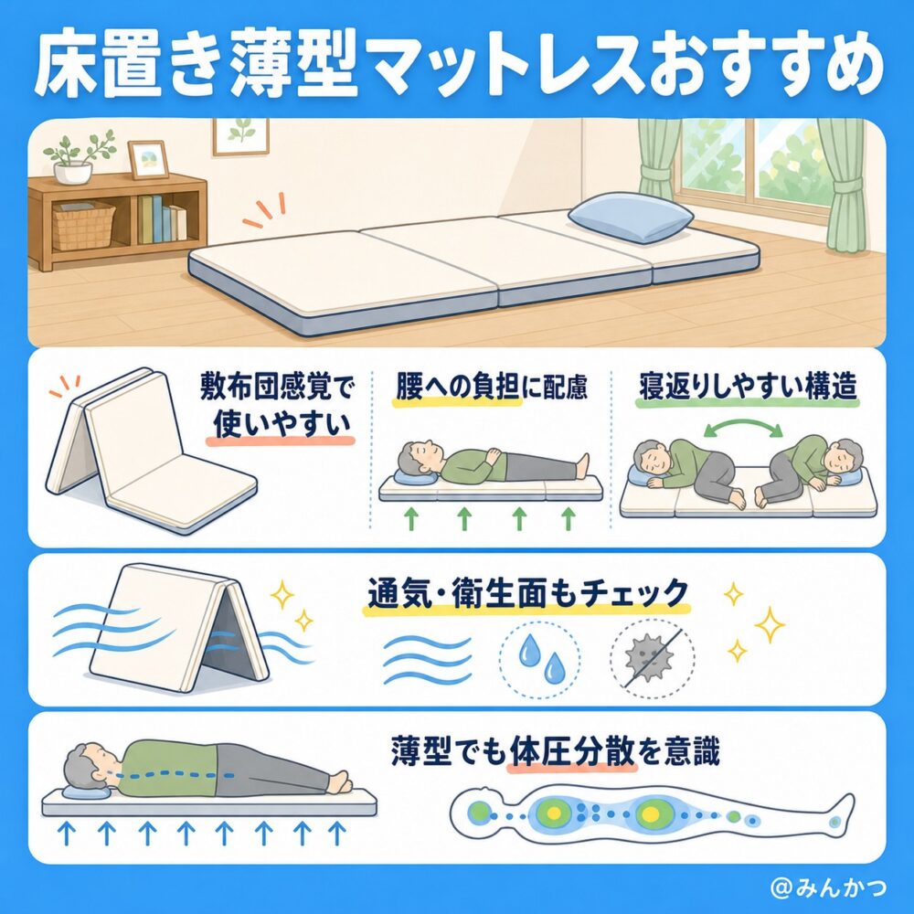 床置き薄型マットレスのおすすめ