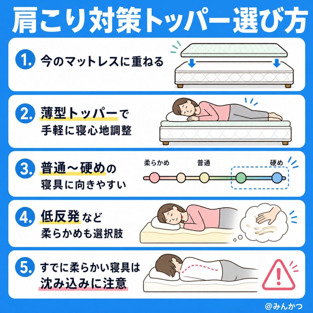 【トッパータイプ】肩こり対策マットレスおすすめランキング