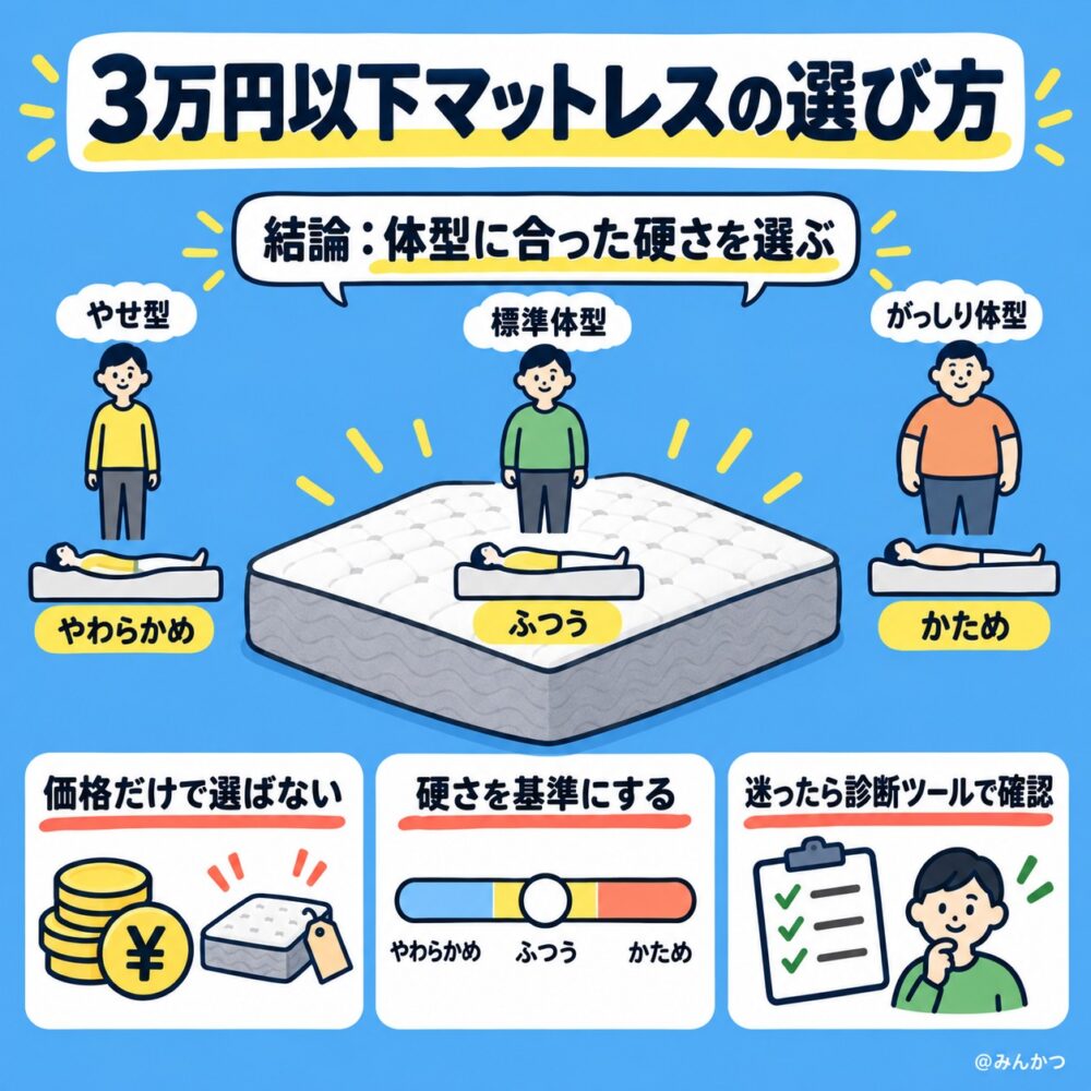 失敗しない！3万円以下のマットレスの選び方