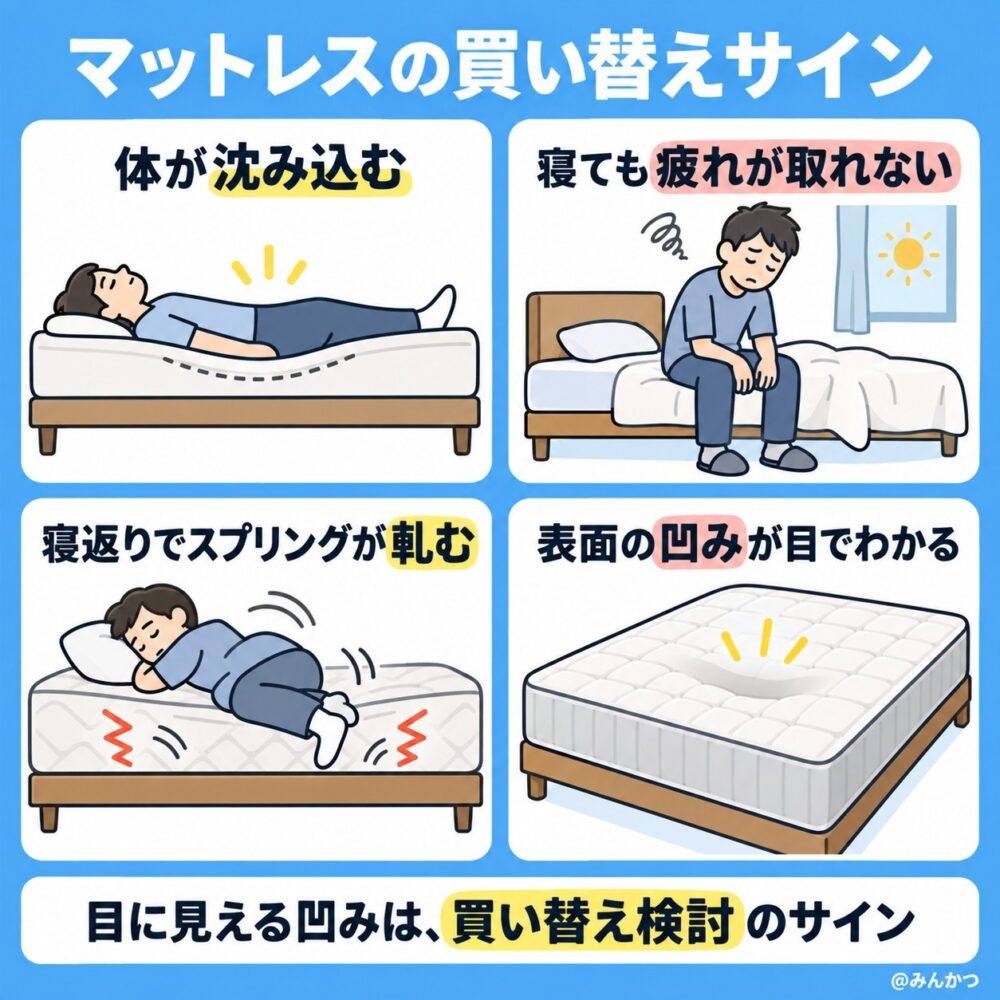 マットレスの寿命のサイン・買い替えのタイミング