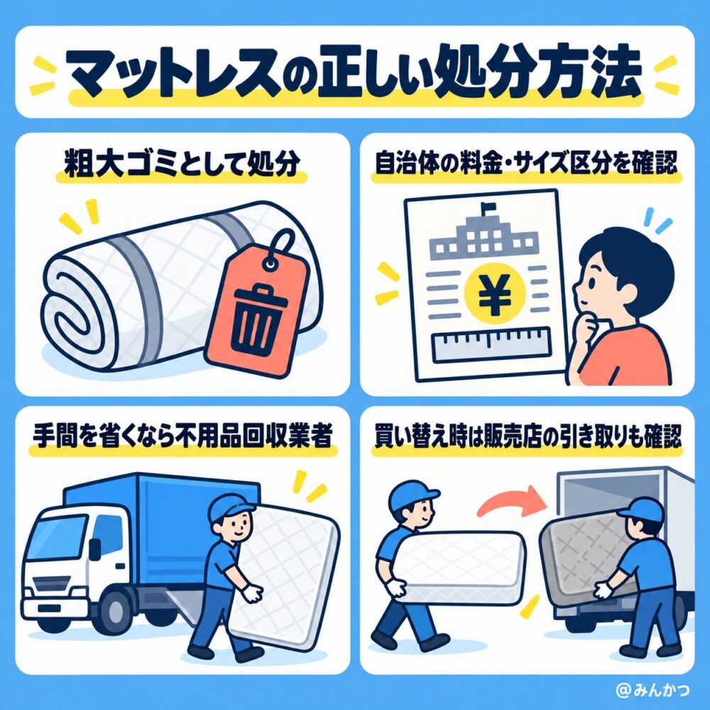 寿命を迎えたマットレスの処分方法