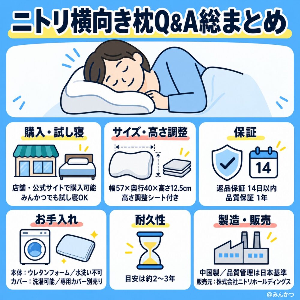横向き寝がラクなまくらの購入前によくある質問
