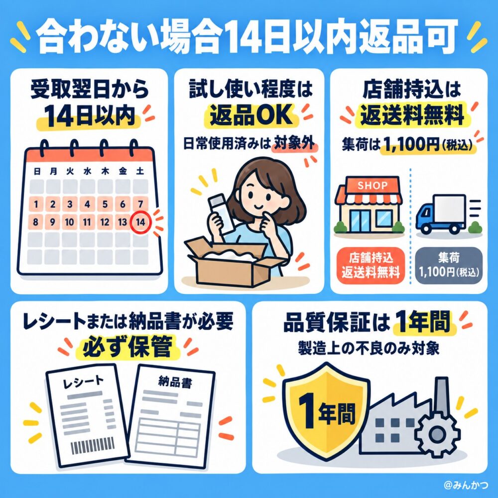 寝苦しい・合わなかった場合の返品・交換手順