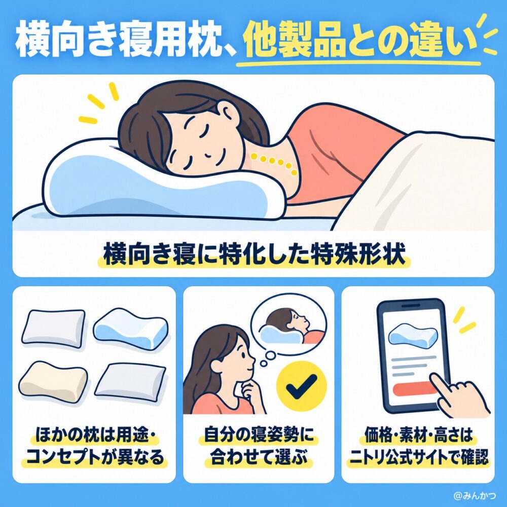 他のニトリ枕との比較