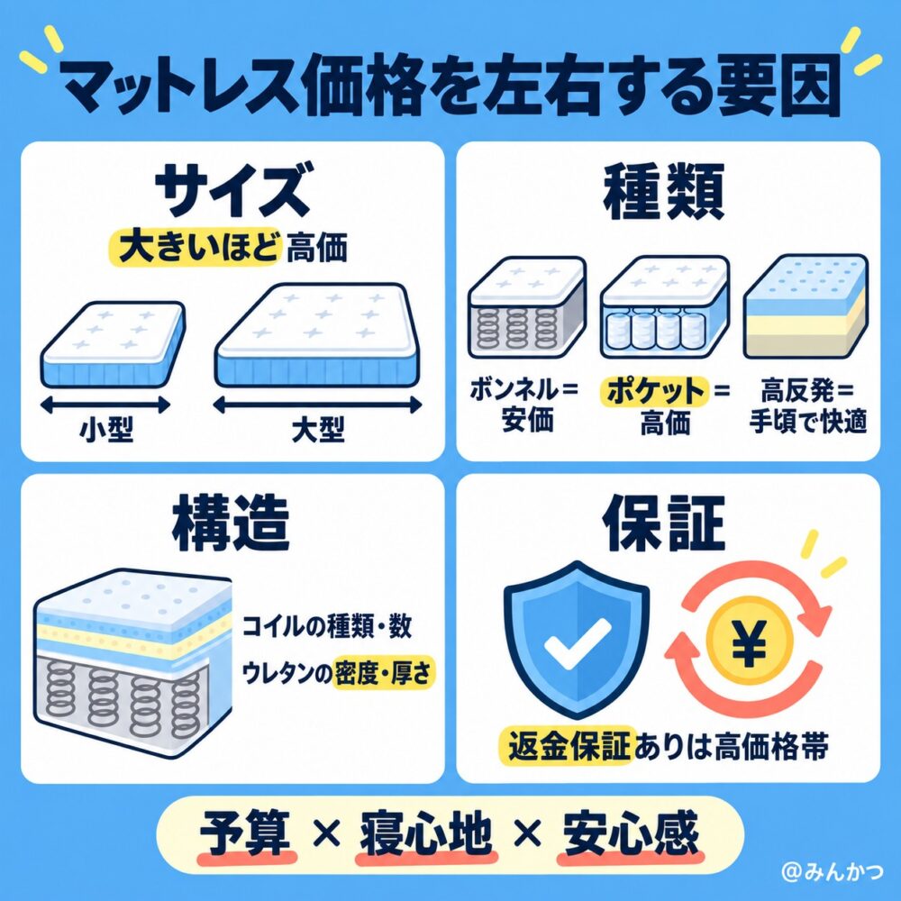 マットレスの値段に影響するもの